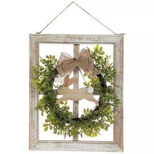 Window Wreath Wood Wall Decor